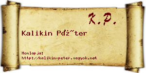 Kalikin Péter névjegykártya
